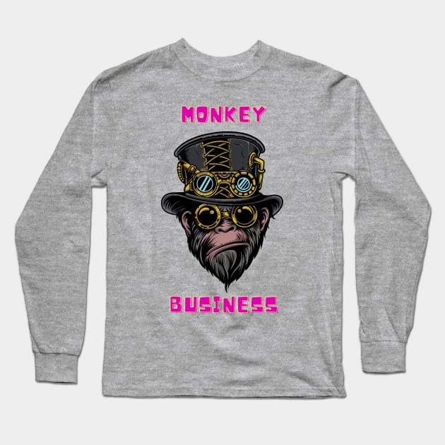 Monkey business Long Sleeve T-Shirt by Rickido